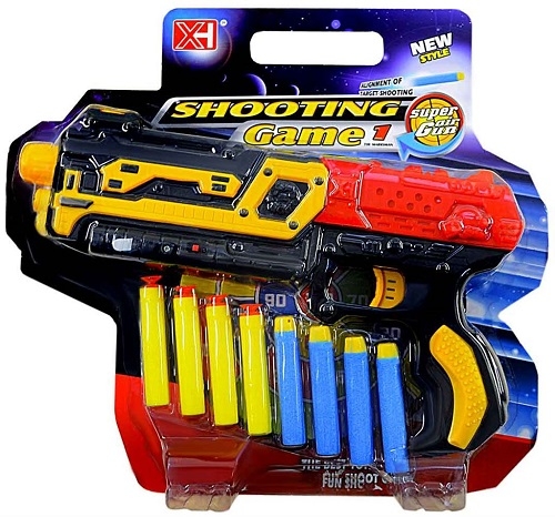 Бластер с мягкими патронами 8 шт в блистере 33х29х6 см