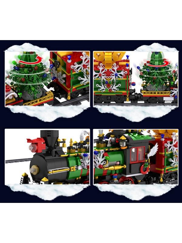 Конструктор Mould King «Рождественский поезд на радиоуправлении» 12012 Merry Christmas / 1296 деталей