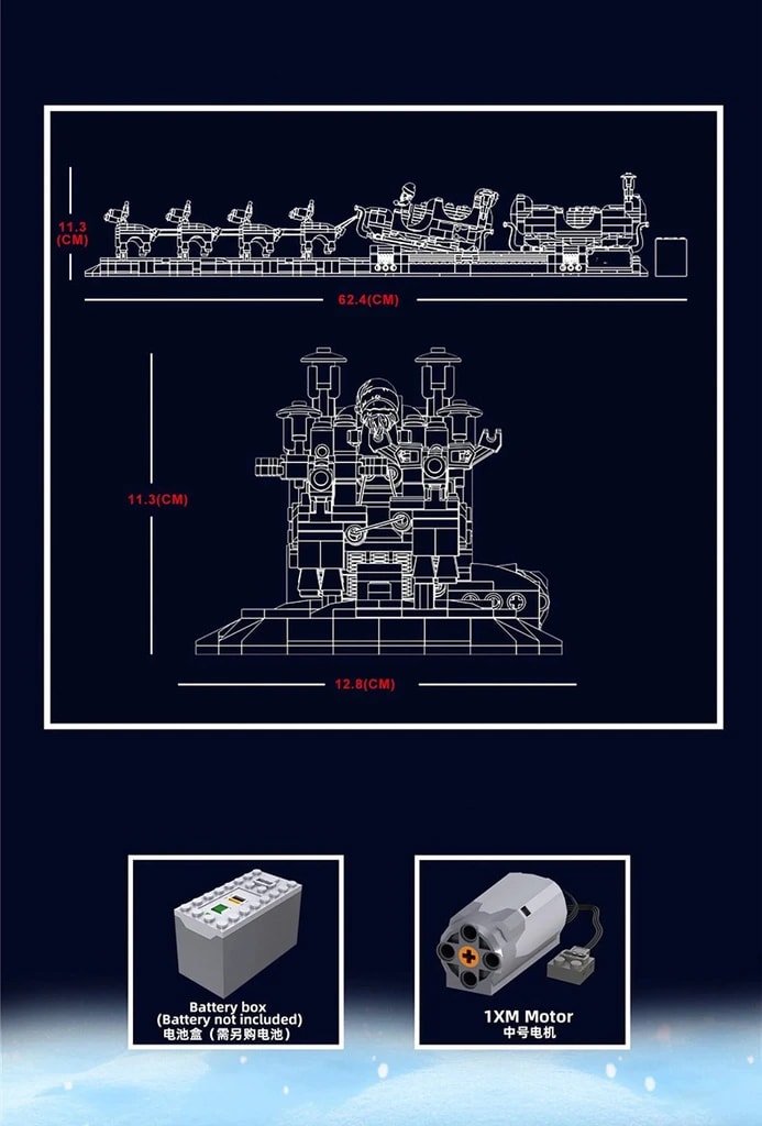 Конструктор MOULD KING «Сани Санты с оленями» 10015 / 1318 деталей