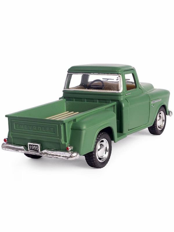 Металлическая машинка Kinsmart 1:32 «1955 Chevy Stepside Pick-up (Матовый)» KT5330MD, инерционная / Зеленый