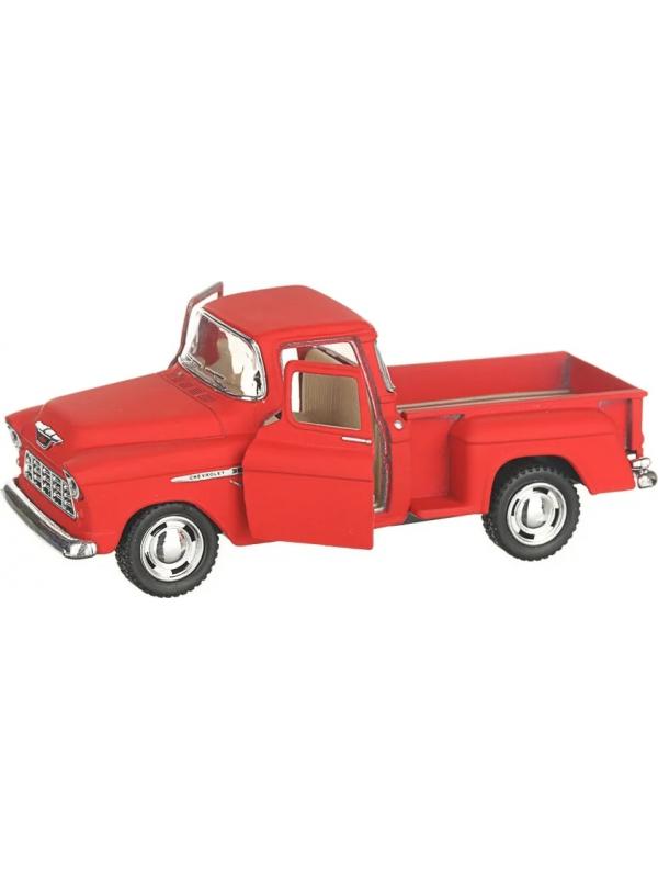 Металлическая машинка Kinsmart 1:32 «1955 Chevy Stepside Pick-up (Матовый)» KT5330MD, инерционная / Красный