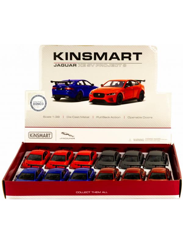 Металлическая машинка Kinsmart 1:38 «Jaguar XE SV Project 8» KT5416D, инерционная / Красный