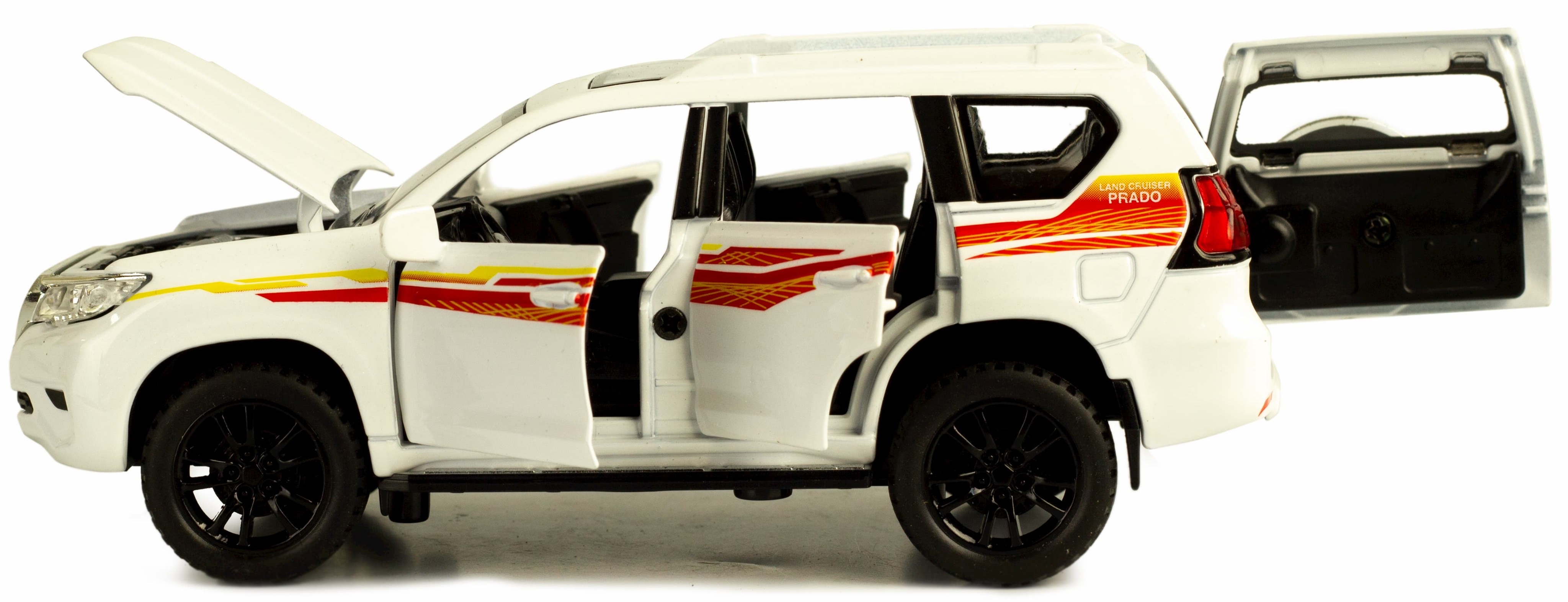 Металлическая машинка Double Horses 1:32 «Toyota Land Cruiser Prado» 32551, 16.2 см. инерционная, свет, звук / Белый