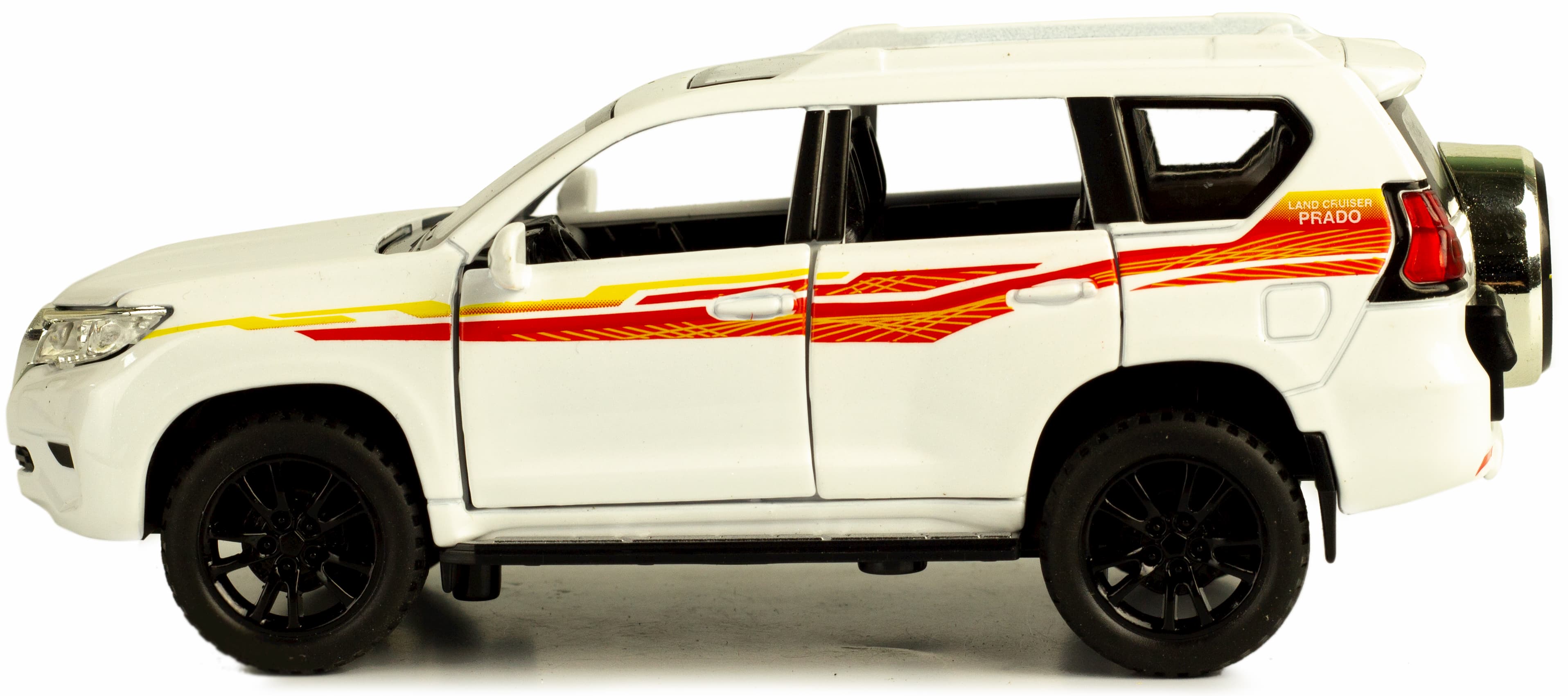 Металлическая машинка Double Horses 1:32 «Toyota Land Cruiser Prado» 32551, 16.2 см. инерционная, свет, звук / Белый