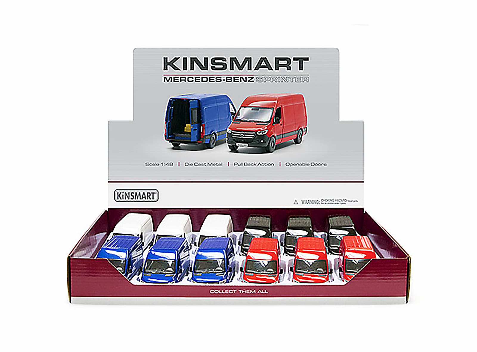 Металлическая машинка Kinsmart 1:48 «Mercedes-Benz Sprinter» KT5426D, инерционная / Белый
