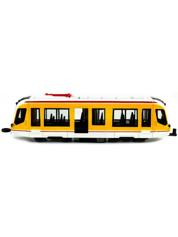 Металлический трамвай 1:50 «Трамвай современный» XL80190-6L, Tramcar, инерционный, звук, свет / Микс