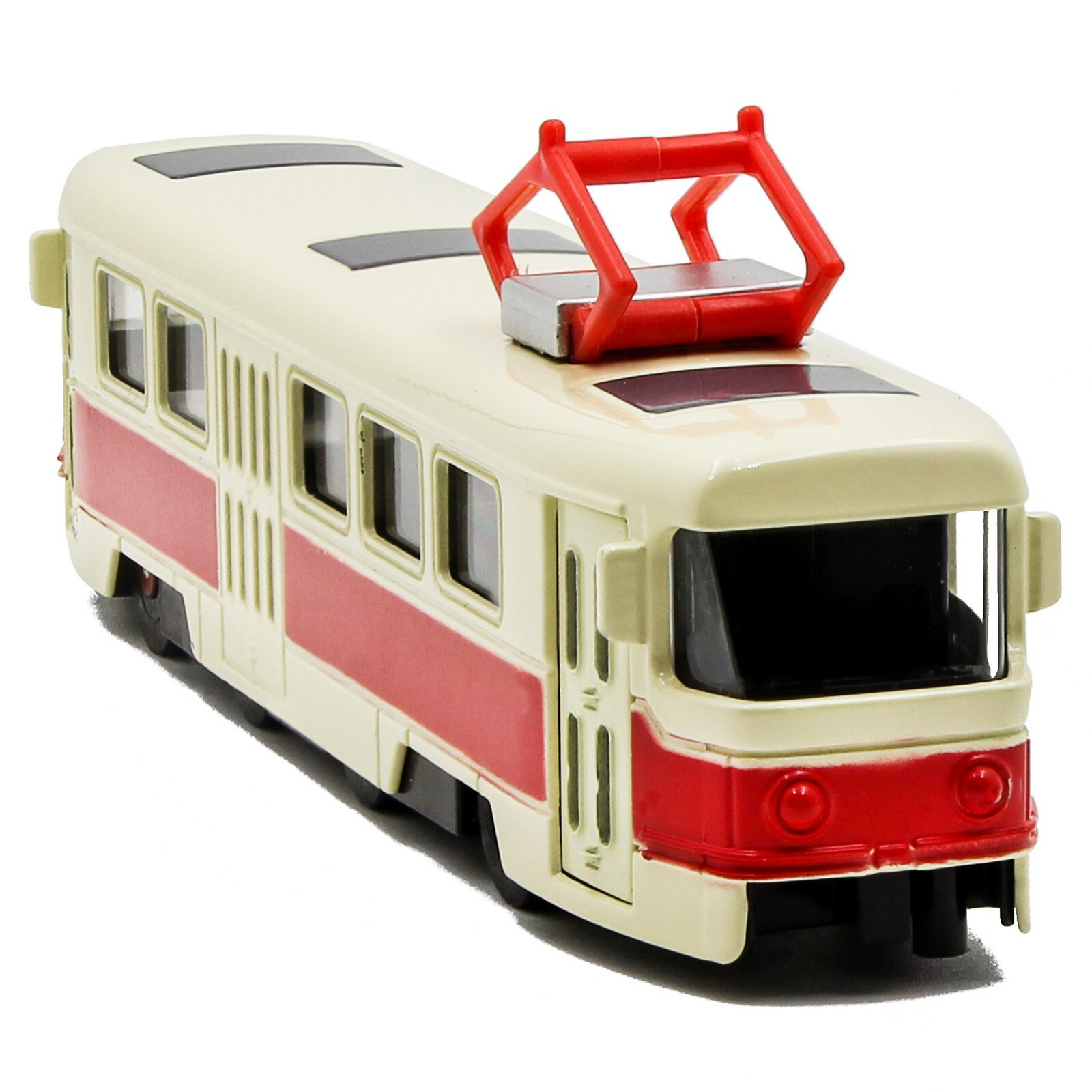 Металлический трамвай 1:87 «Tatra T3SU» XL80188-6L, 18,5 см., инерционный, звук, свет / Микс