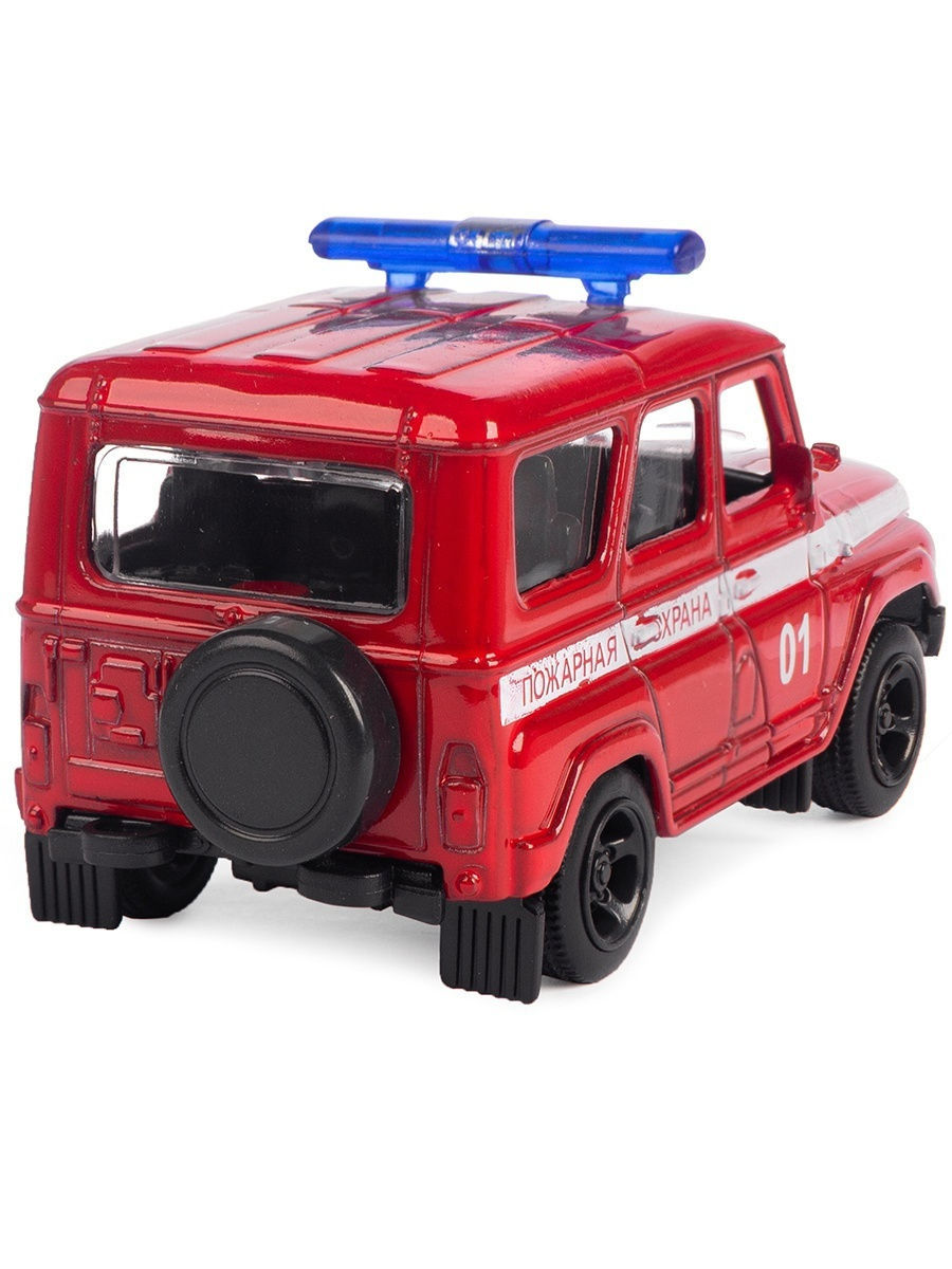 Металлическая машинка Play Smart 1:50 «Джип УАЗ Hunter: Пожарная охрана» 10 см. 6541 Автопарк, инерционная