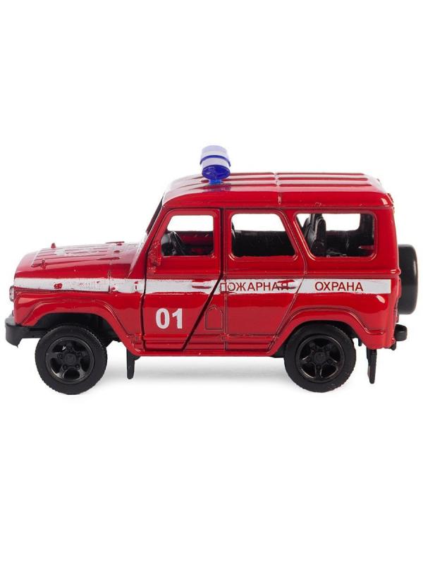 Металлическая машинка Play Smart 1:50 «Джип УАЗ Hunter: Пожарная охрана» 10 см. 6541 Автопарк, инерционная