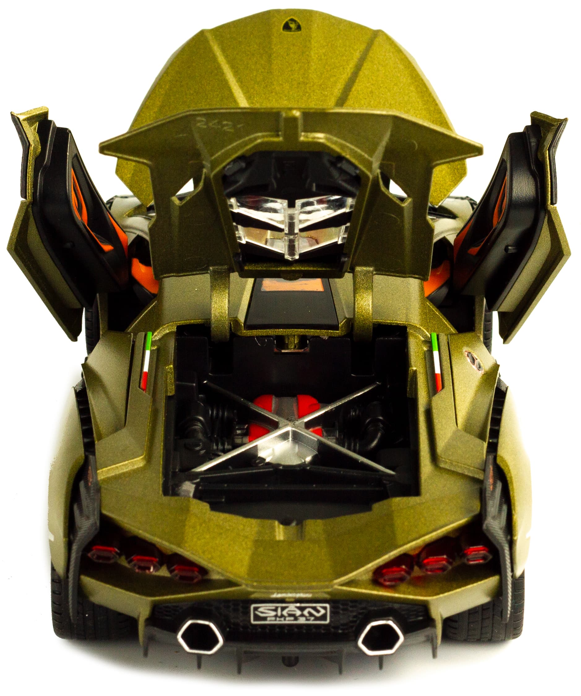 Металлическая машинка Che Zhi 1:24 «Lamborghini Sian» CZ129, 20.8 см. инерционная, свет, звук, в коробке / Микс