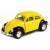 Металлическая машинка Kinsmart 1:32 «1967 Volkswagen Classical Beetle (Черное крыло)» KT5373DE инерционная / Желтый