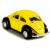 Металлическая машинка Kinsmart 1:32 «1967 Volkswagen Classical Beetle (Черное крыло)» KT5373DE инерционная / Желтый