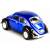 Металлическая машинка Kinsmart 1:32 «1967 Volkswagen Classical Beetle (Черное крыло)» KT5373DE инерционная / Синий