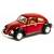 Металлическая машинка Kinsmart 1:32 «1967 Volkswagen Classical Beetle (Черное крыло)» KT5373DE инерционная / Красный