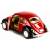 Металлическая машинка Kinsmart 1:32 «1967 Volkswagen Classical Beetle (Черное крыло)» KT5373DE инерционная / Красный