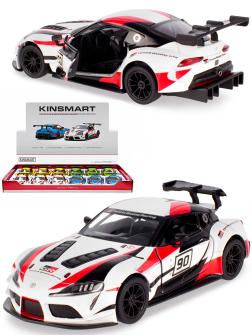 Металлическая машинка Kinsmart 1:36 «Toyota GR Supra Racing Concept (Livery Edition)» KT5421DF, инерционная / Белый
