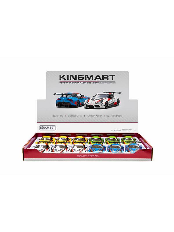Металлическая машинка Kinsmart 1:36 «Toyota GR Supra Racing Concept (Livery Edition)» KT5421DF, инерционная / Зеленый