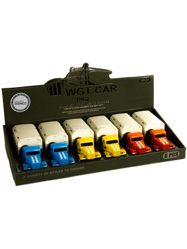 Металлическая машинка WGT Car «Грузовик КРАЗ: Фургон» А2217-6А, инерционный, свет, звук / Голубой