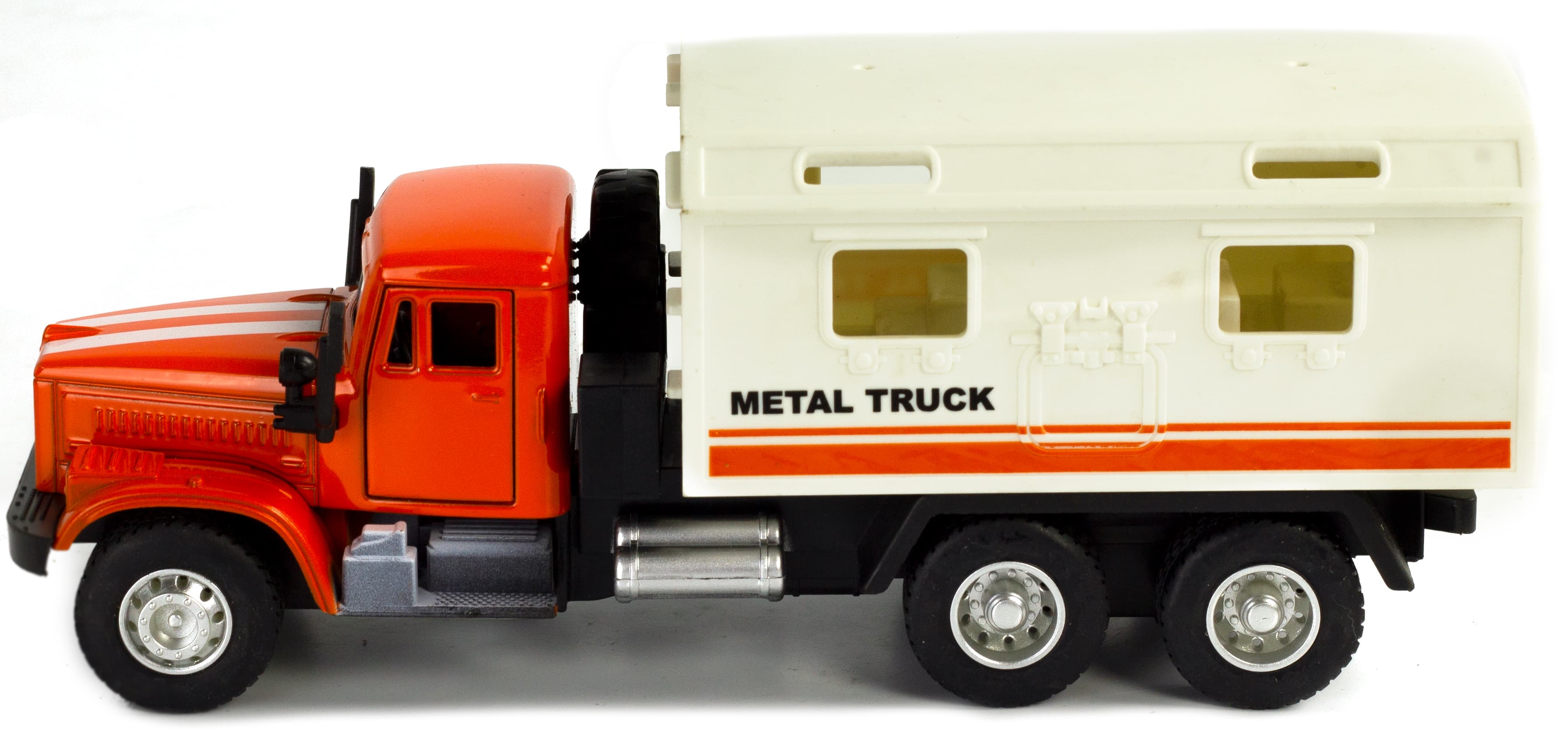 Металлическая машинка WGT Car «Грузовик КРАЗ: Фургон» А2217-6А, инерционный, свет, звук / Оранжевый