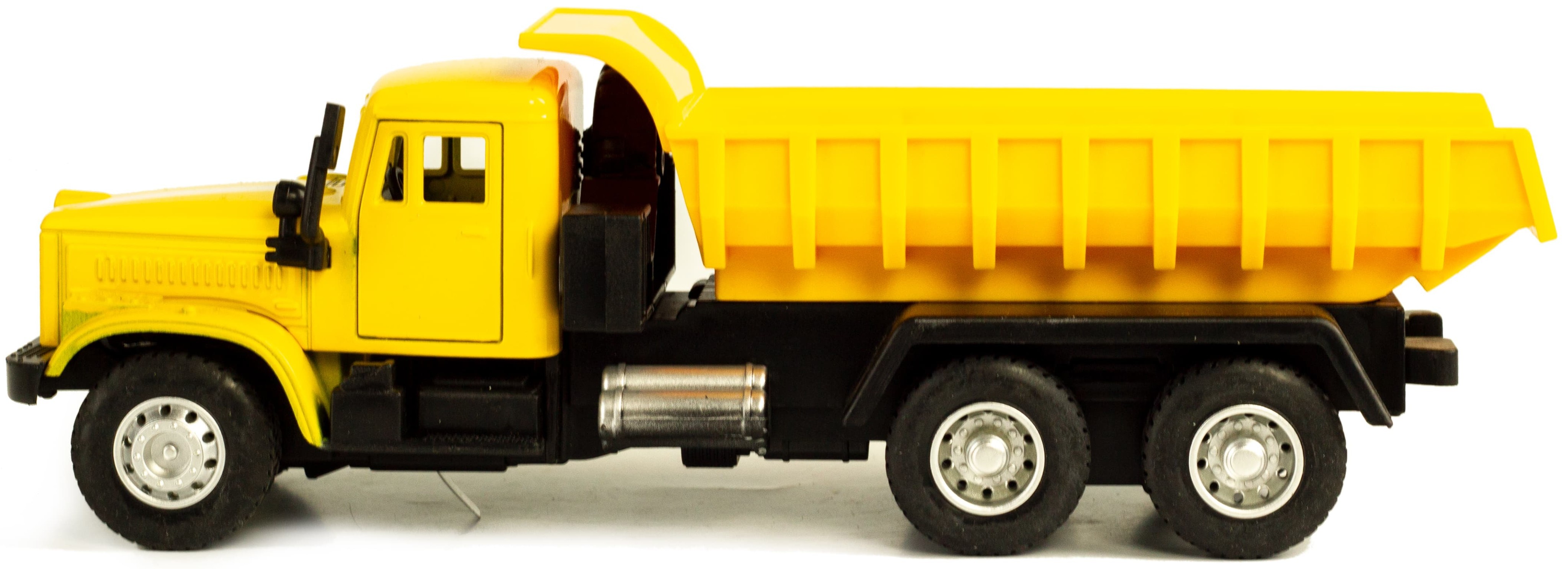 Металлическая машинка WGT Car «Грузовик КРАЗ: Самосвал» 2217-8A, инерционный, свет, звук / Желтый