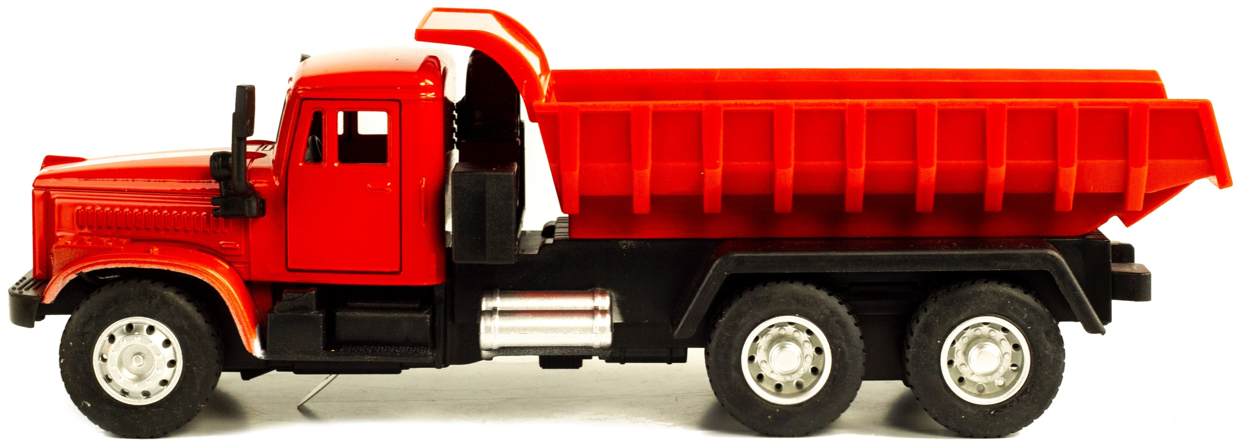 Металлическая машинка WGT Car «Грузовик КРАЗ: Самосвал» 2217-8A, инерционный, свет, звук / Красный