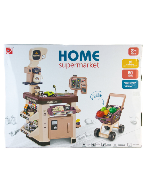 Игровой набор «Супермаркет» 85 см со световыми и звуковыми эффектами, 668-108 / 60 предметов