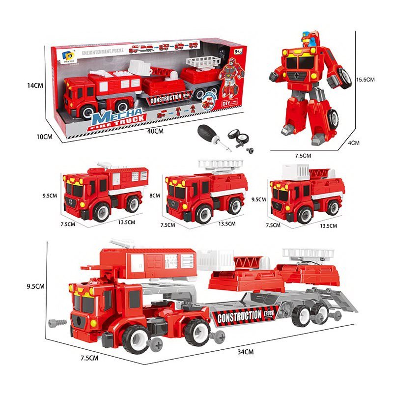 Конструктор-машина «Mecha Fire Truck» с отверткой / D622-H254