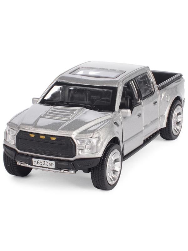 Металлическая машинка Play Smart 1:50 «Ford F-150» 9,5 см. 6530D Fast Wheels, инерционная / Серый