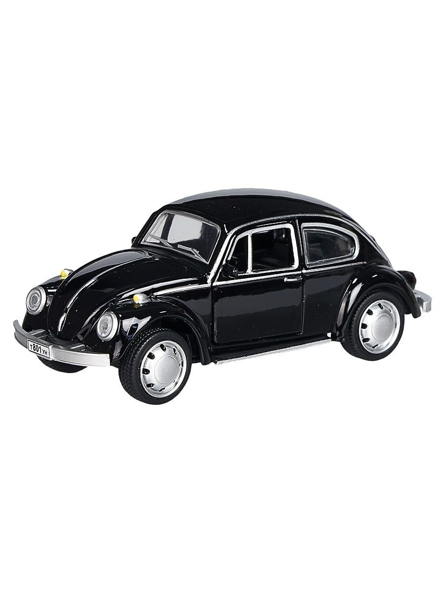 Машина металлическая Play Smart 1:45 «Volkswagen Beetle» 6525D инерционная / Черный