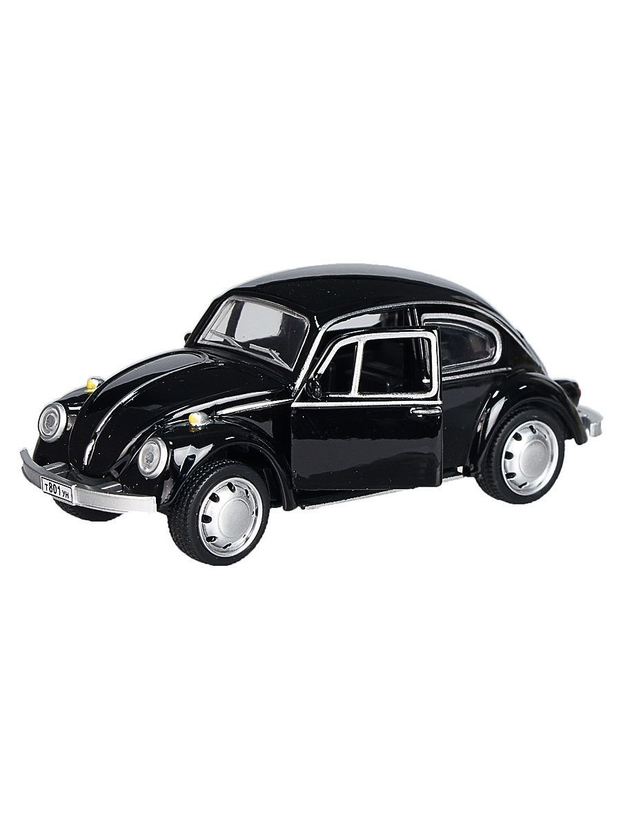 Машина металлическая Play Smart 1:45 «Volkswagen Beetle» 6525D инерционная / Черный