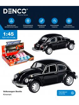 Машина металлическая Play Smart 1:45 «Volkswagen Beetle» 6525D инерционная / Черный