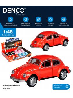 Машина металлическая Play Smart 1:45 «Volkswagen Beetle» 6525D инерционная / Красный
