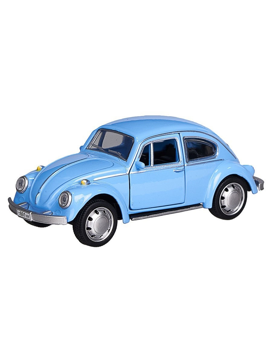 Машина металлическая Play Smart 1:45 «Volkswagen Beetle» 6525D инерционная / Голубой