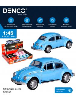 Машина металлическая Play Smart 1:45 «Volkswagen Beetle» 6525D инерционная / Голубой