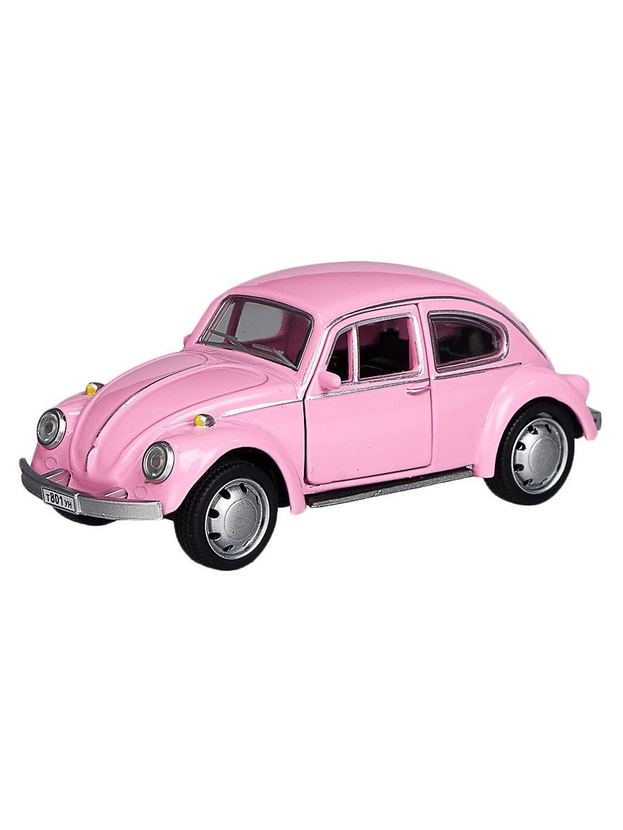 Машина металлическая Play Smart 1:45 «Volkswagen Beetle» 6525D инерционная / Розовый