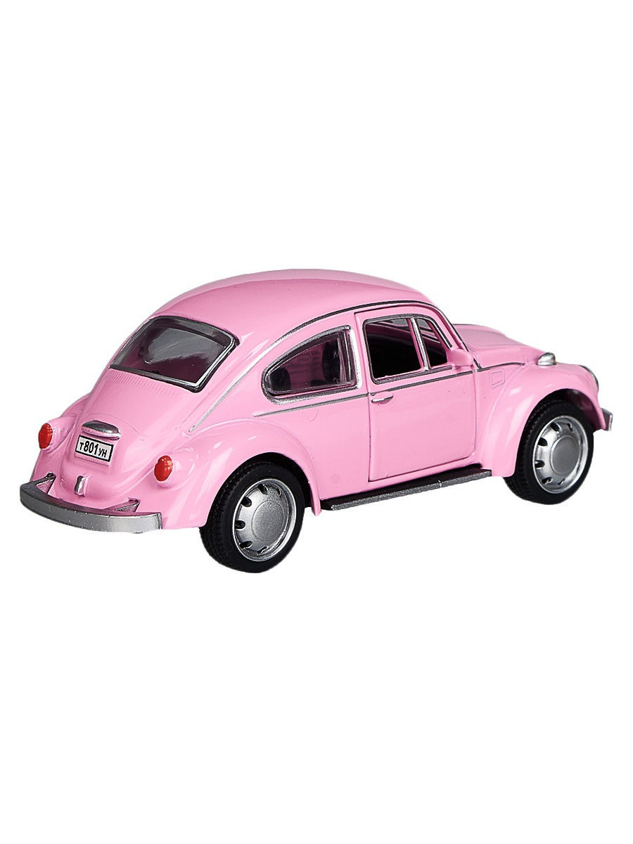 Машина металлическая Play Smart 1:45 «Volkswagen Beetle» 6525D инерционная / Розовый