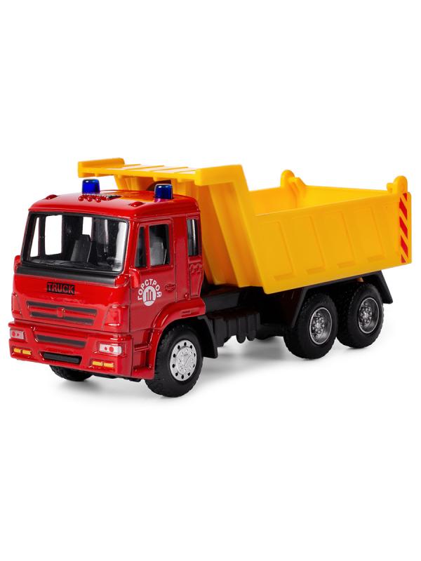Грузовик металлический Play Smart 1:54 «Самосвал Камаз» 15 см. 6551 Автопарк, инерционный / Красный