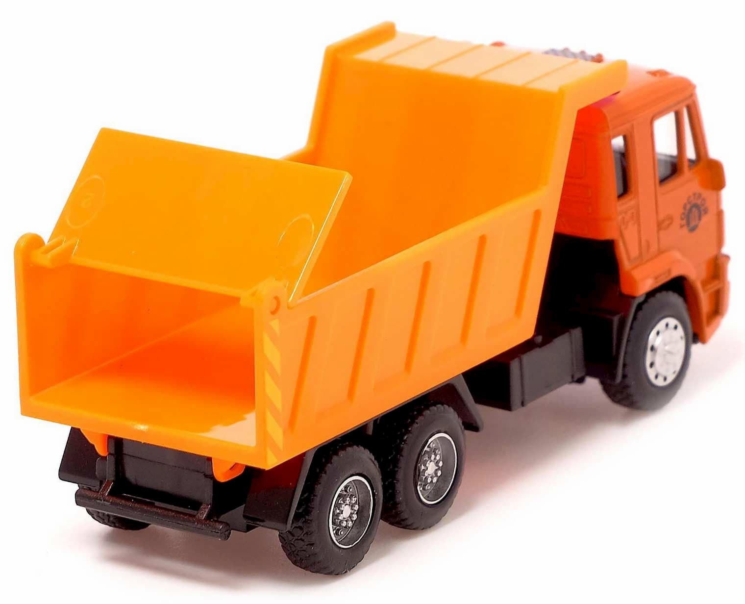 Грузовик металлический Play Smart 1:54 «Самосвал Камаз» 15 см. 6551 Автопарк, инерционный / Оранжевый