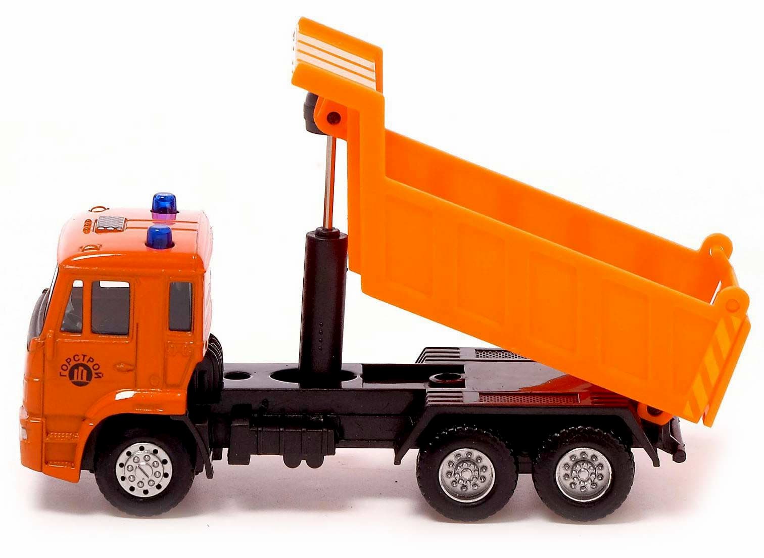 Грузовик металлический Play Smart 1:54 «Самосвал Камаз» 15 см. 6551 Автопарк, инерционный / Оранжевый