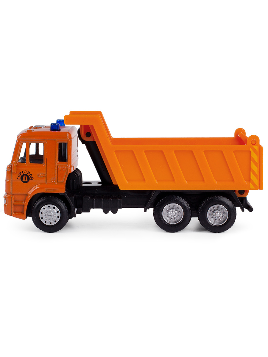Грузовик металлический Play Smart 1:54 «Самосвал Камаз» 15 см. 6551 Автопарк, инерционный / Оранжевый