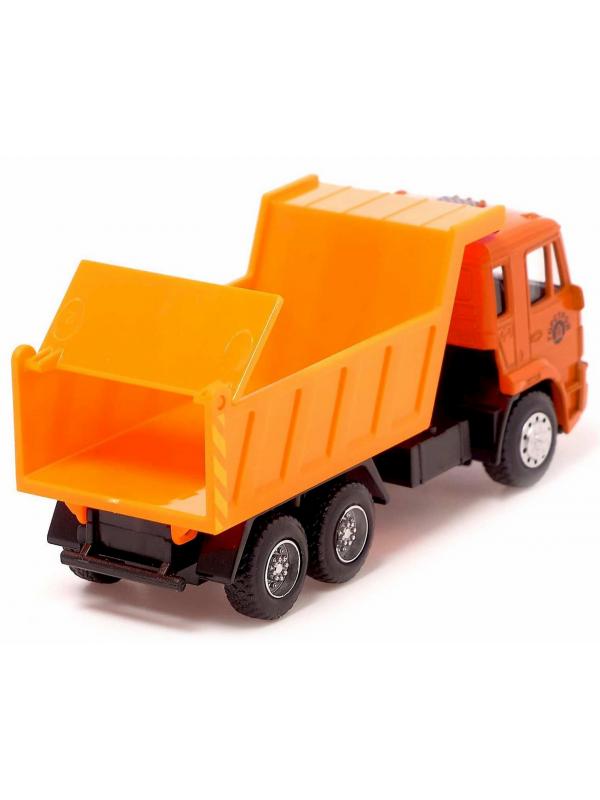 Грузовик металлический Play Smart 1:54 «Самосвал Камаз» 15 см. 6551 Автопарк, инерционный / Оранжевый
