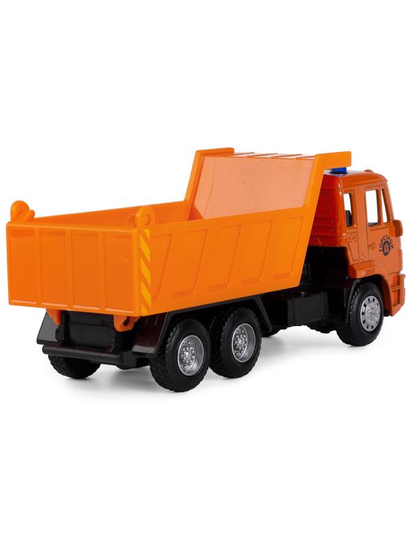 Грузовик металлический Play Smart 1:54 «Самосвал Камаз» 15 см. 6551 Автопарк, инерционный / Оранжевый