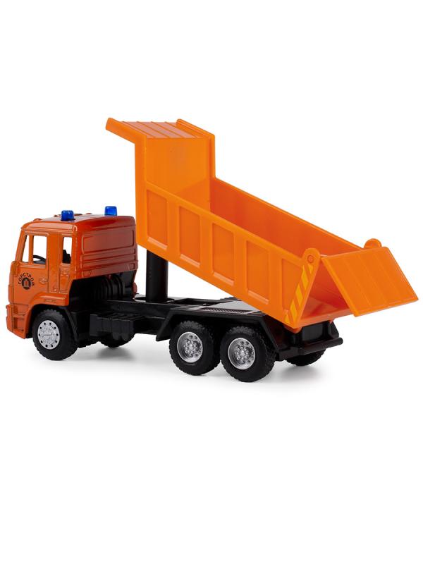 Грузовик металлический Play Smart 1:54 «Самосвал Камаз» 15 см. 6551 Автопарк, инерционный / Оранжевый