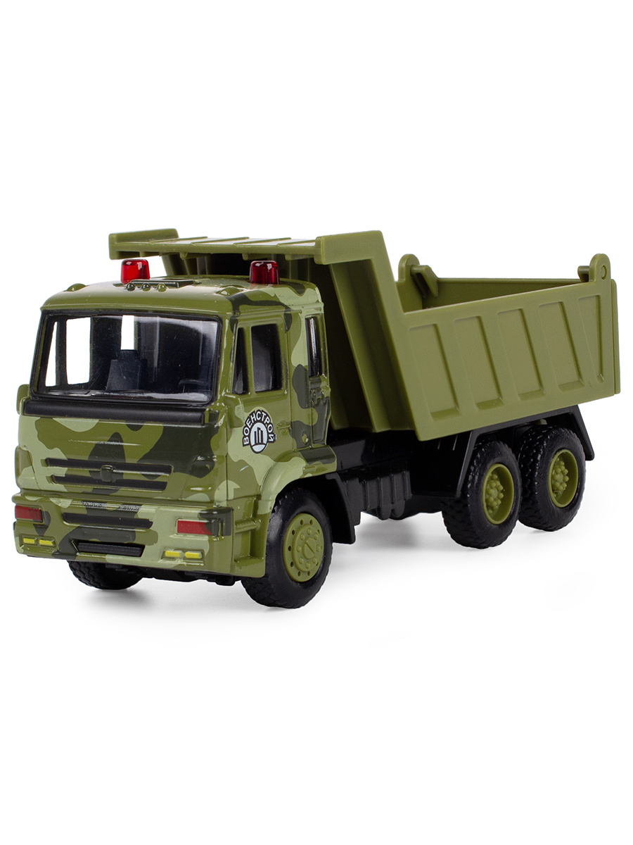 Грузовик металлический Play Smart 1:54 «Самосвал Камаз» 15 см. 6551 Автопарк, инерционный / Зеленый