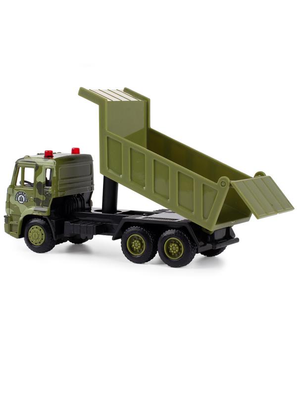 Грузовик металлический Play Smart 1:54 «Самосвал Камаз» 15 см. 6551 Автопарк, инерционный / Зеленый