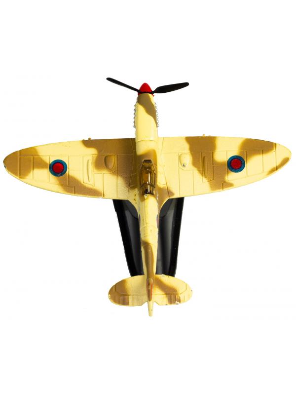 Металлическая модель военного самолета-истребителя «Classic Fighter. UK» 10 см. F8211012B, винтовой, на подставке / Желтый