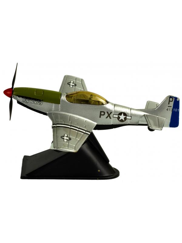 Металлическая модель военного самолета-истребителя «Classic Fighter. PX» 10 см. F8211012B, винтовой, на подставке / Серебристый