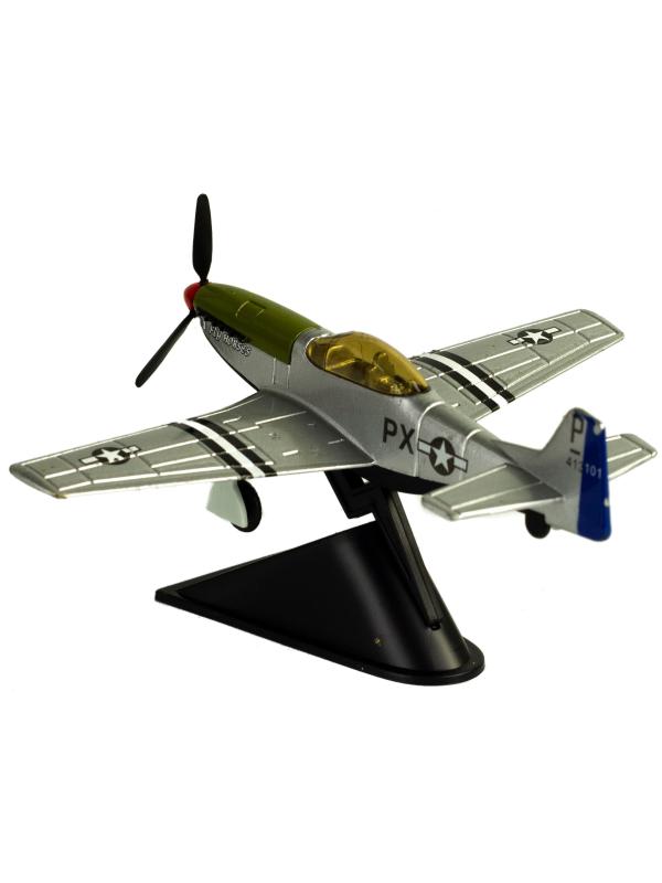 Металлическая модель военного самолета-истребителя «Classic Fighter. PX» 10 см. F8211012B, винтовой, на подставке / Серебристый
