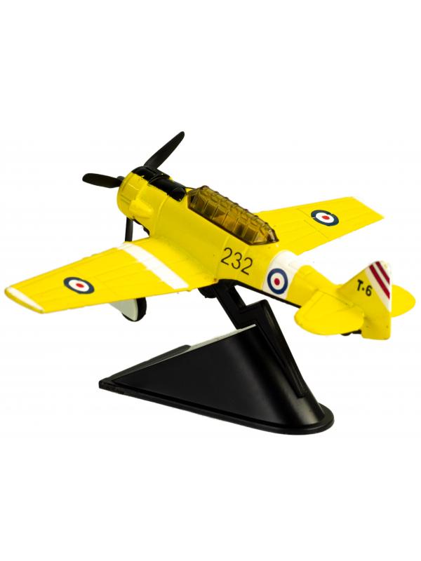 Металлическая модель военного самолета-истребителя «Classic Fighter. PX» 10 см. F8211012B, винтовой, на подставке / Желтый