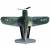 Металлическая модель военного самолета-истребителя «Classic Fighter. Navy-25» 10 см. F8211012B, винтовой, на подставке / Зеленый